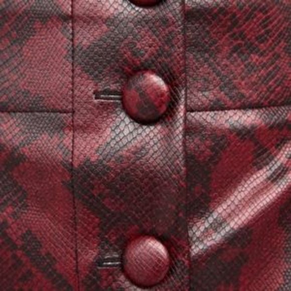 ZARA | Burgundy & Black Snakeskin Print Mini Skirt | EU M | VGUC - Picture 5 of 12